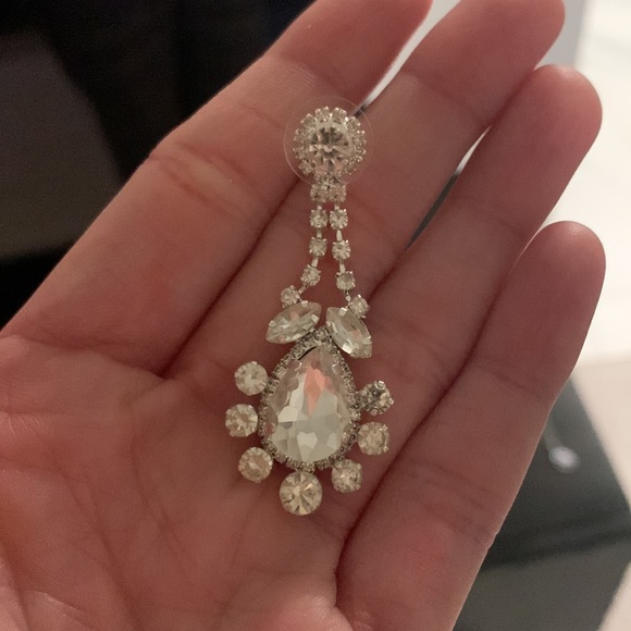 Cubic Zirconia Diamond Earrings - Picture 2 of 4